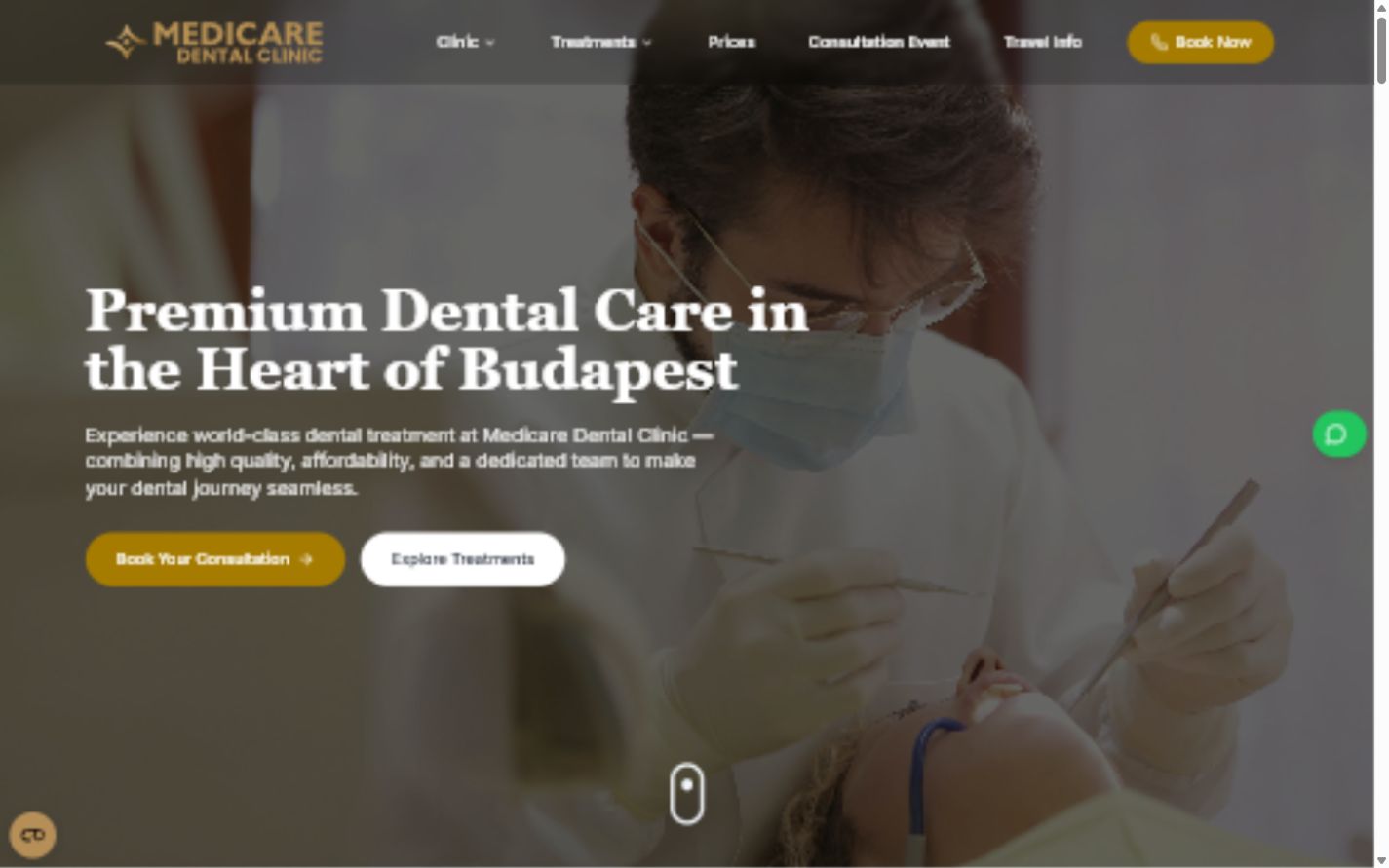 mdentalclinic.eu weboldal screenshot